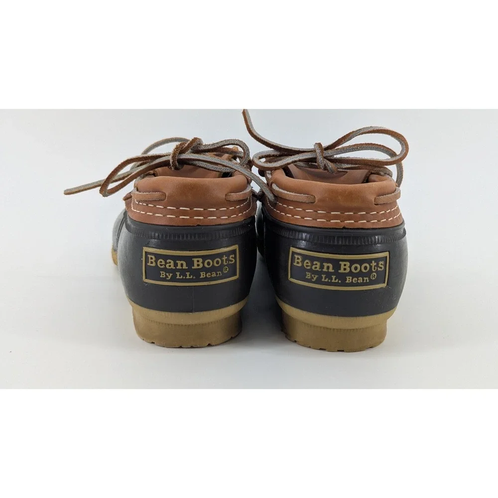 LL Bean Rubber Moc Bean Boots Womens 6 M Black Brown Waterproof Made in USA